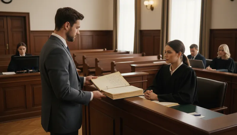 Illustration of evidentiary: Related to evidence in court.