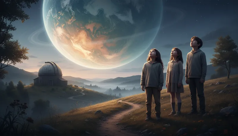 Illustration of planet: a large celestial body orbiting a star