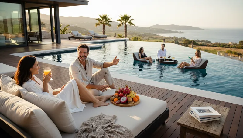 Illustration of lap of luxury: Living in great comfort.