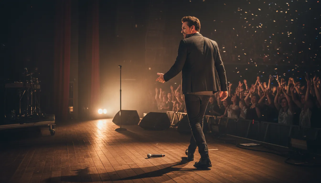 Иллюстрация drop the mic: to finish impressively or dramatically