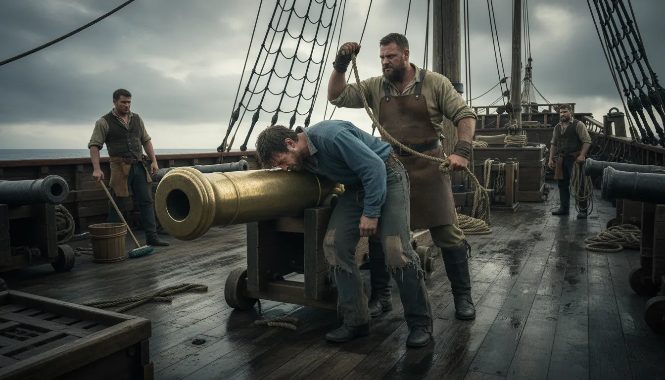 ภาพประกอบของ kiss the gunner's daughter: to receive punishment, often by spanking
