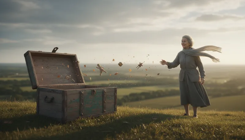 Illustration of gone with the wind: something that has disappeared completely
