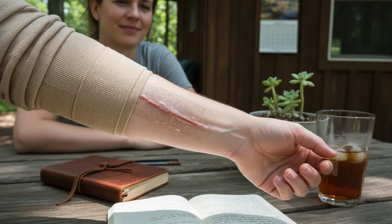 Illustration of ealing: The process of healing or recovering from injury.