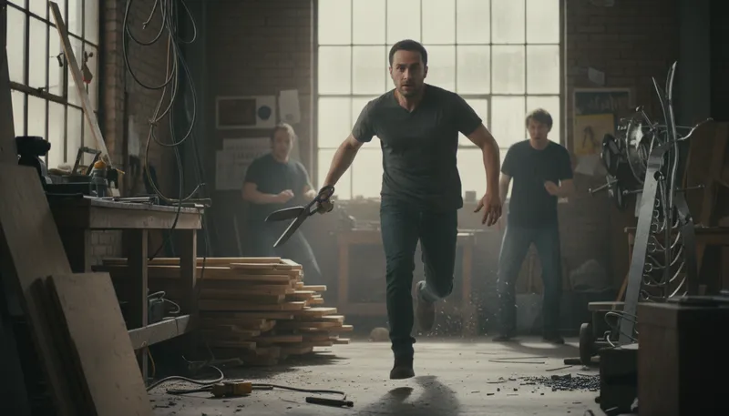 Illustration of run with scissors: to act recklessly or carelessly