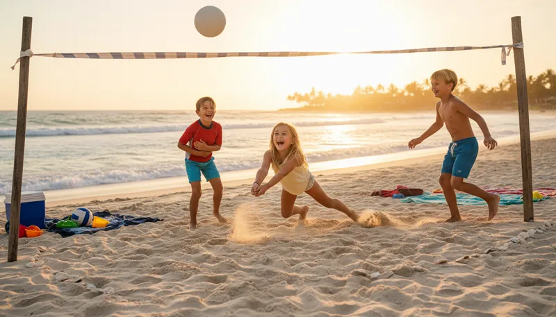 Illustration of volleyball: A game where teams hit a ball over a net.