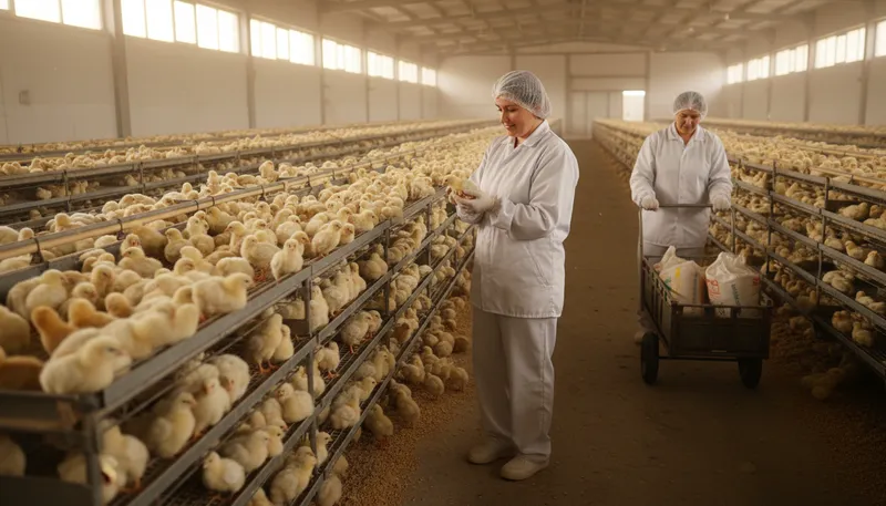 Illustration of hatchery: A place where eggs are hatched for animals.