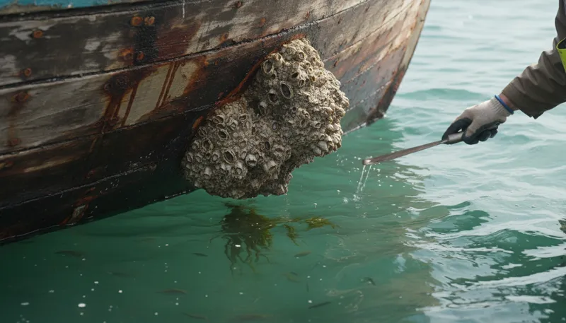 Illustration of barnacle: A sea creature that clings to surfaces.