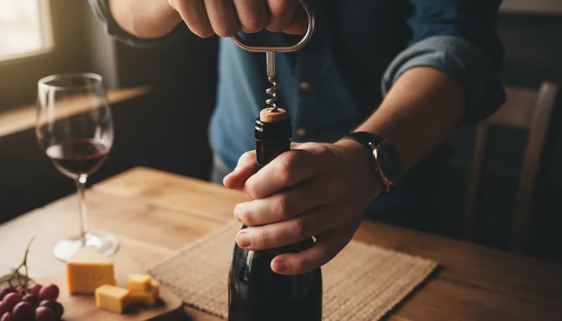 Illustration of corkscrew: A tool to open wine bottles.