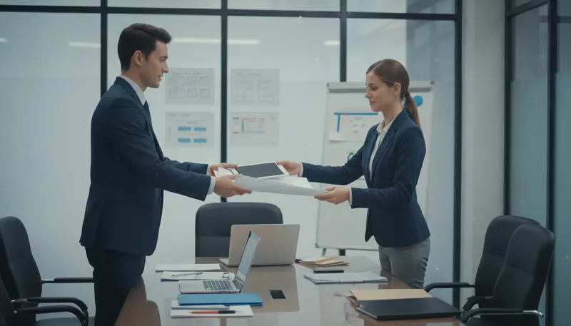 Illustration of hand off: to pass something to someone else