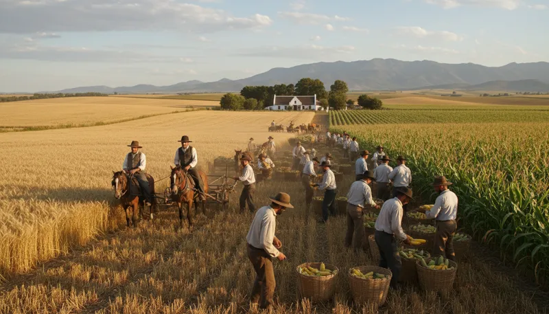 Illustration of boers: Dutch settlers in South Africa, known for farming.