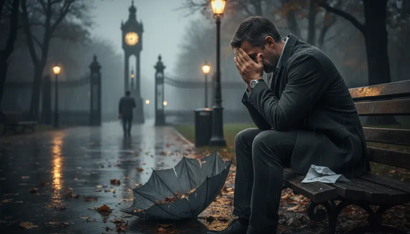 Illustration of bitterly: In a way that expresses strong negative feelings.