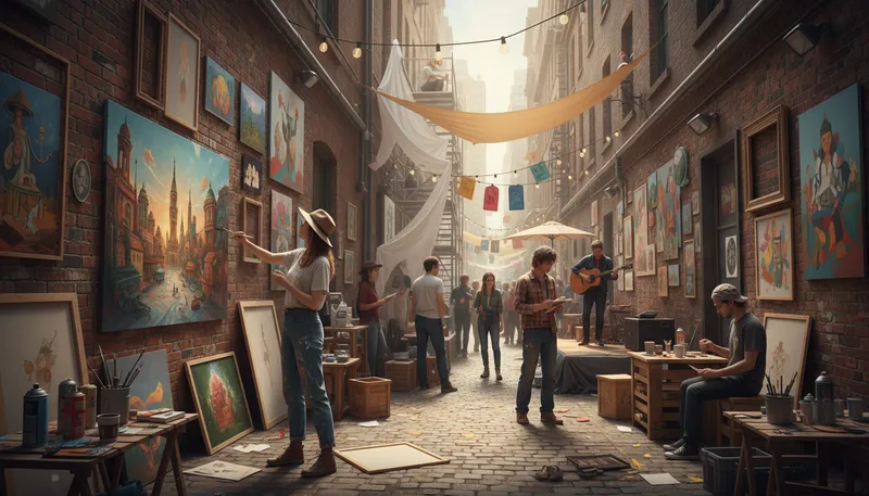Illustration of subculture: A group with distinct beliefs within a larger culture.