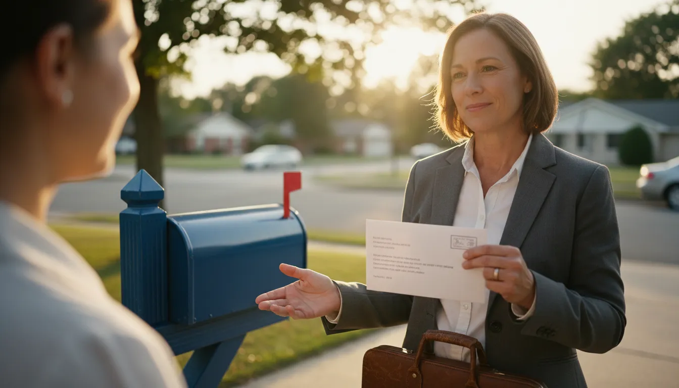 Illustration of the check is in the mail: payment is on its way