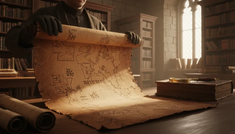 Illustration of parchment: A written document made from animal skin.