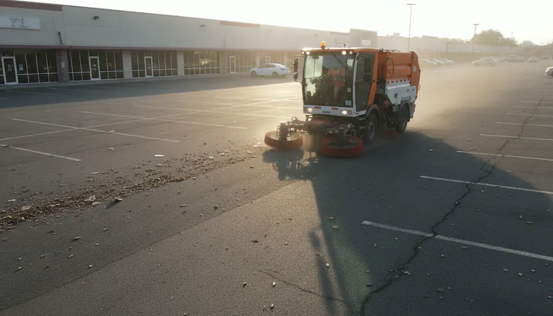 Illustration of sweeper: A machine that cleans surfaces by sweeping.