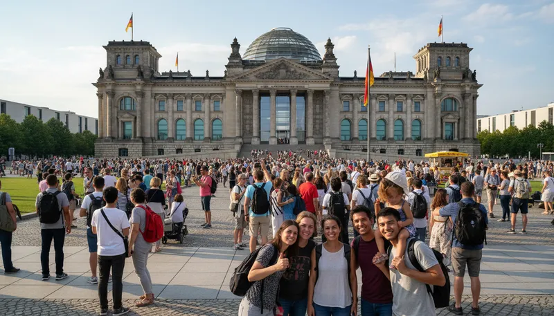 Illustration of reichstag: German parliament building in Berlin.