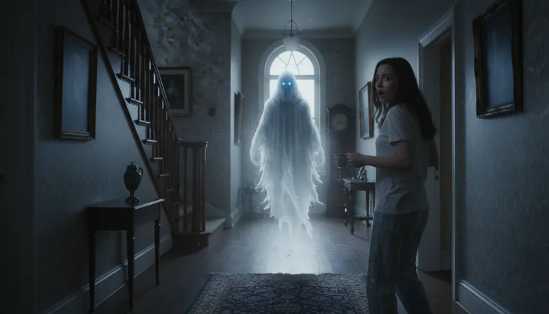 Illustration of ghost: A spirit or soul of a dead person.