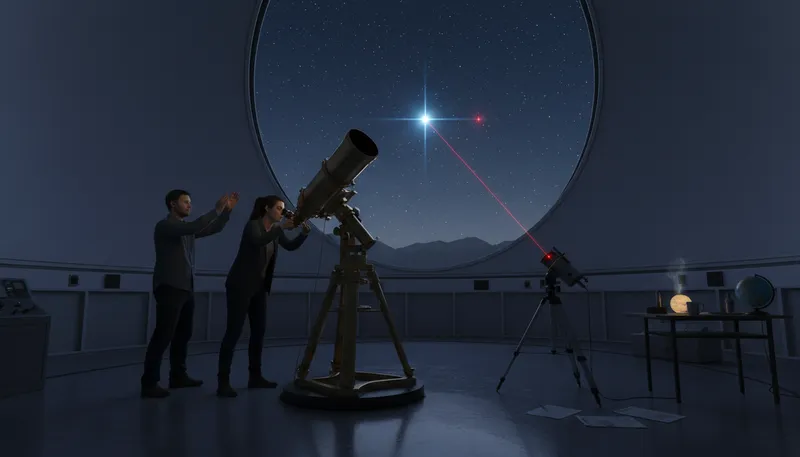 Illustration of parallax: The effect of viewing an object from different angles.