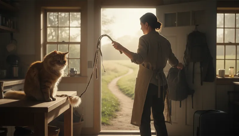 Illustration of whip the cat: To quickly make a decision or action.