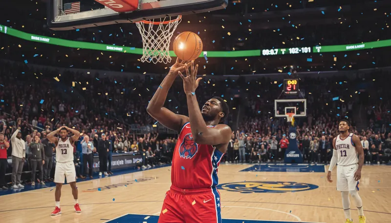 Illustration of embiid: A famous basketball player known for his skill.