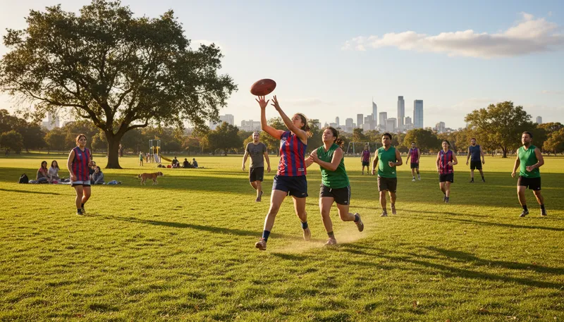 Illustration of footy: Informal term for soccer or football.