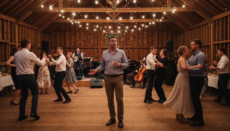 Illustration of between the jigs and the reels: in uncertain or changing circumstances.