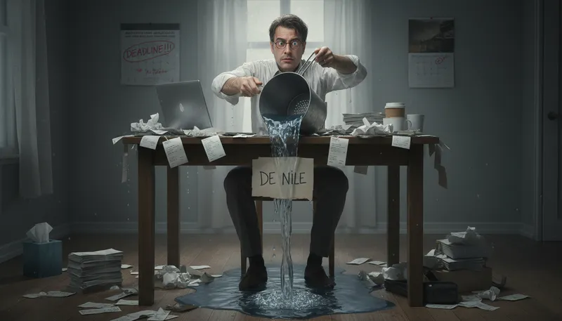 Illustration of denial is not a river in egypt: refusing to accept reality is foolish