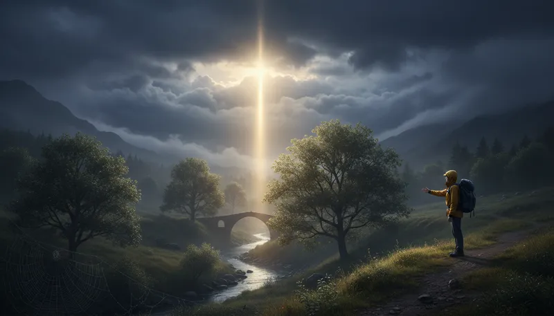 Illustration of ray of light: a narrow beam of light