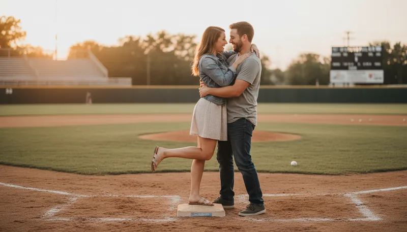 Illustration of get to first base: make initial progress in a situation.