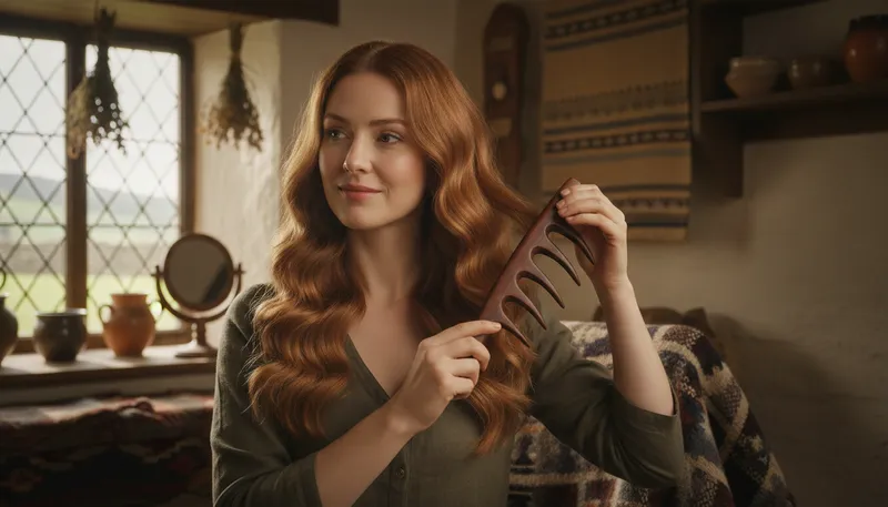 Illustration of welsh comb: A comb with a distinctive shape or design.