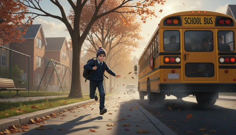 Illustration of schoolboy: a boy attending school.