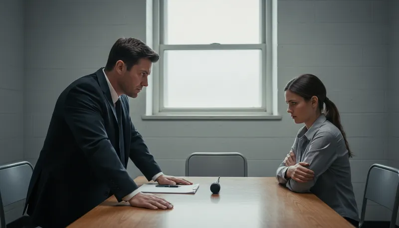 Illustration of interrogator: A person who questions intensely.