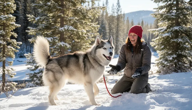 Illustration of husky: Strong and hefty in build.