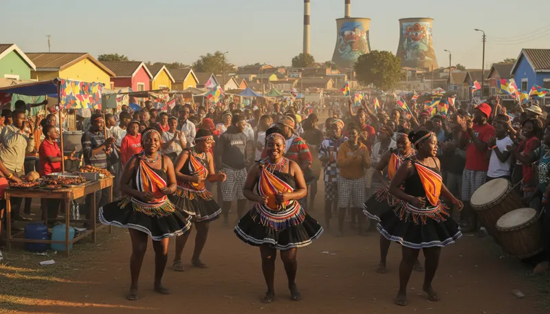 Illustration of soweto: A township in South Africa known for its history.