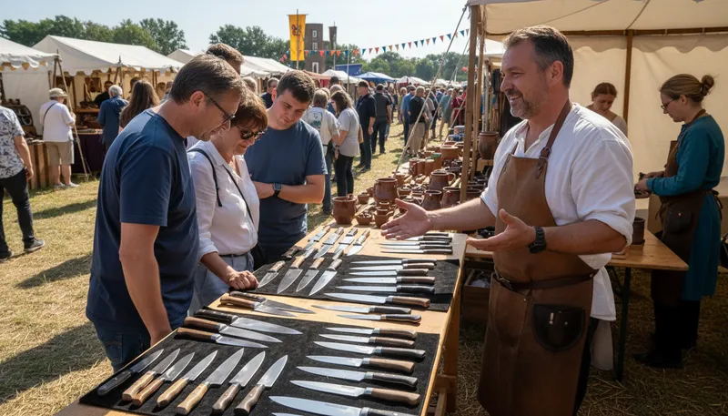 Illustration of cutler: A person who makes or sells knives.