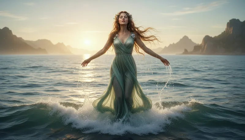 Illustration of aphrodite: The Greek goddess of love and beauty.