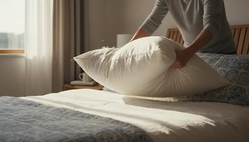 Illustration of pillow: Soft cushion for resting your head while sleeping.