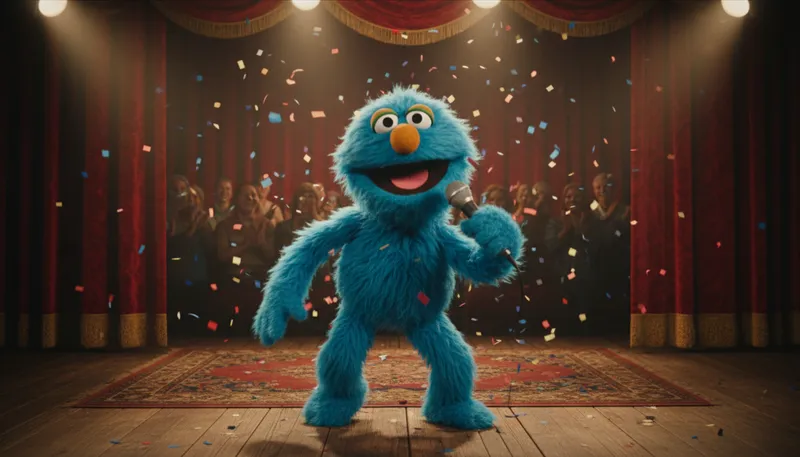 Illustration of muppet: A puppet with distinct personality.