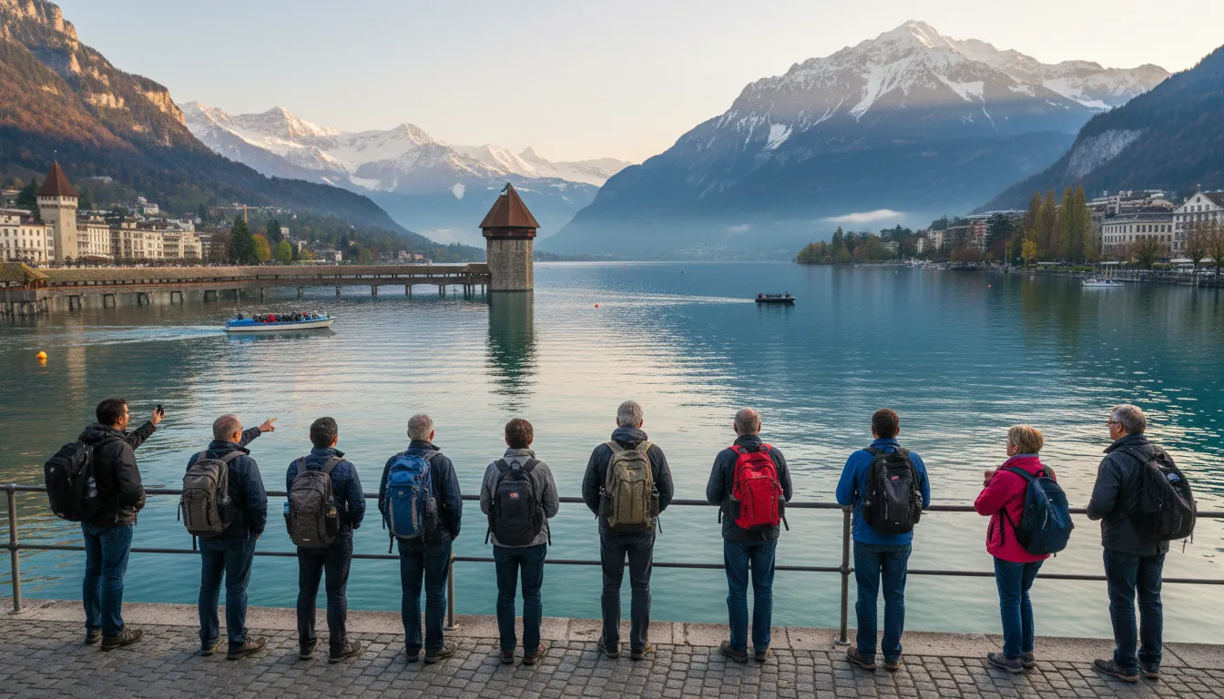 Ilustrasi Lucerne: A city in Switzerland known for its beauty.