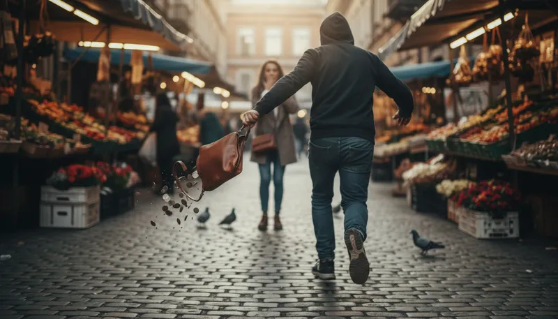 Illustration of thieve: A person who steals things.