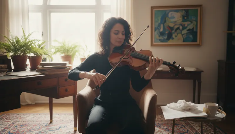 Illustration of viola: A stringed musical instrument similar to a violin.