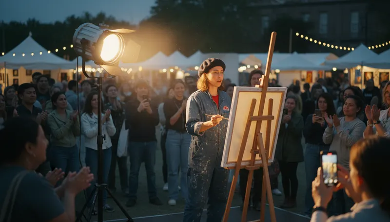 Illustration of spotlight: public attention or focus