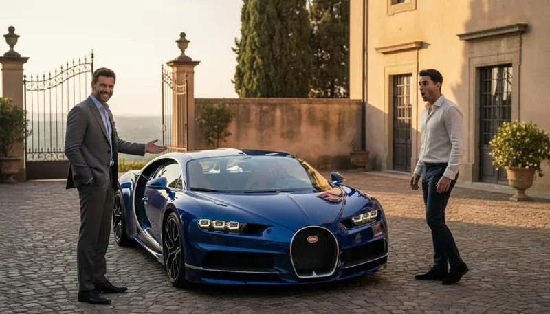 Illustration of what colour is your bugatti: a question about luxury car color.