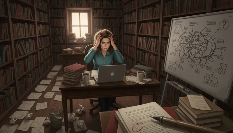 Illustration of write oneself into a corner: to create a difficult situation for oneself