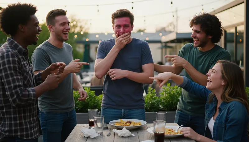 Illustration of embarrass: To cause someone to feel awkward.