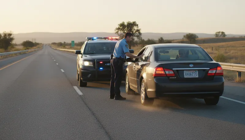Illustration of pull over: move a vehicle to the side of the road.