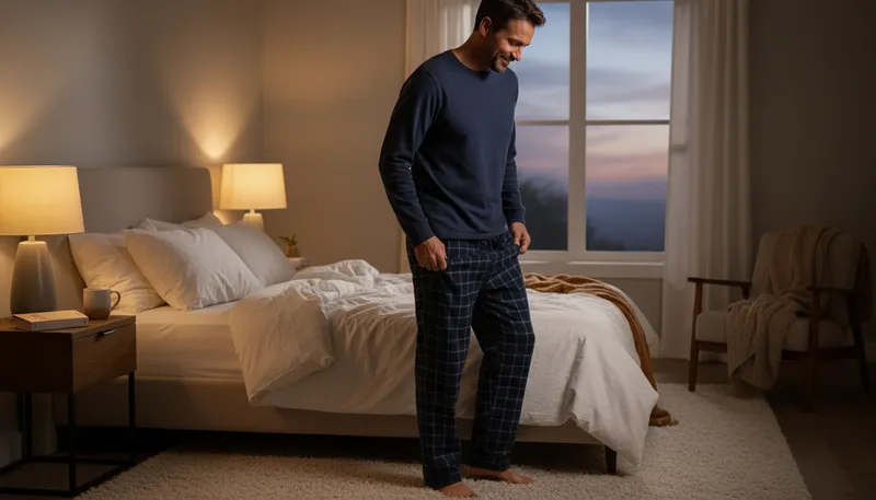 Illustration of pajamas: Loose clothing worn for sleeping.