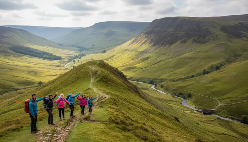 Illustration of brecon: A town in Wales known for its natural beauty.