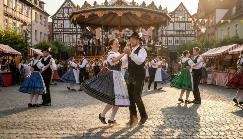 Illustration of polka: A lively dance in 2/4 time signature.