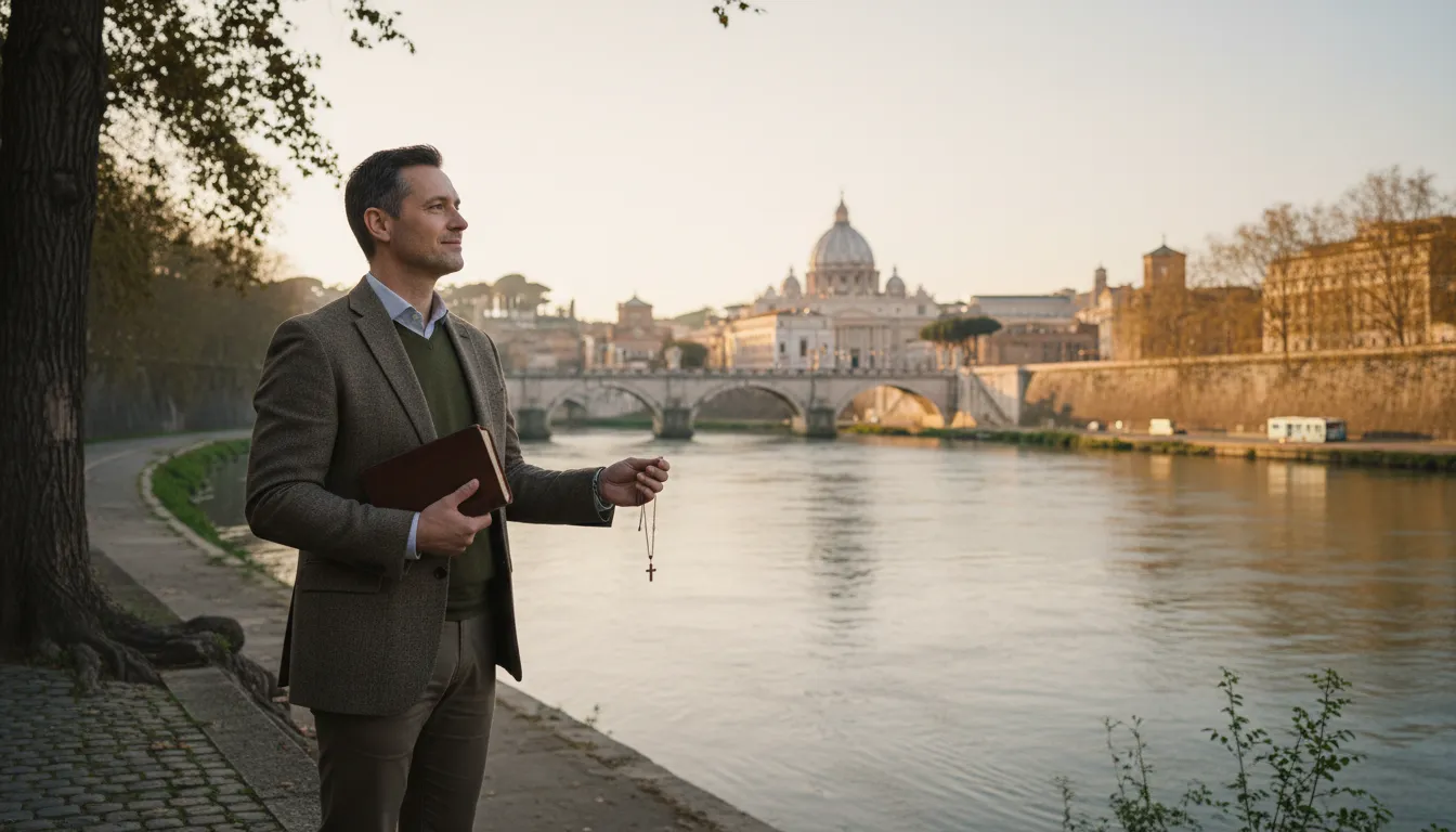 cross the Tiber 的插图：to convert to the Catholic church